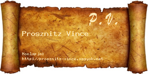Prosznitz Vince névjegykártya